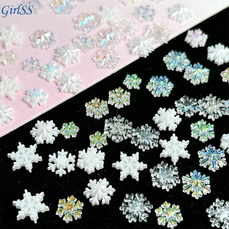 Resin Glitter Pack - 1 комплект, белые блестящие снежинки для