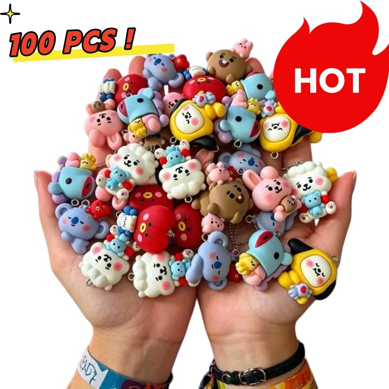 Resin Craft Projects - 7 шт. смоляных мультяшных шармов BT21