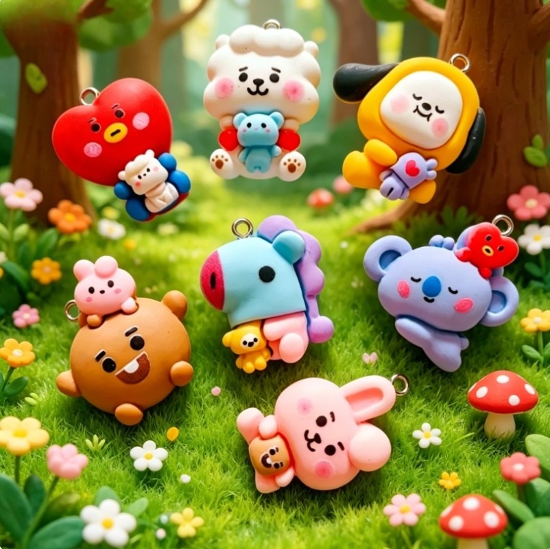 7 шт. смоляных мультяшных шарм – обзор и цена Resin Craft Projects