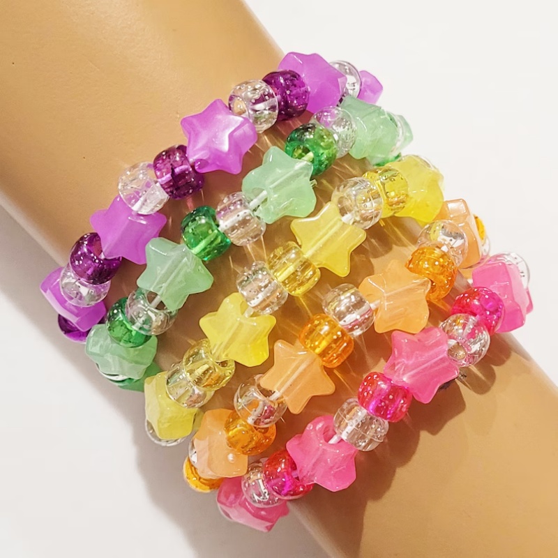 5 браслетов Glow Star Kandi, б – обзор и цена Resin Glitter Pack